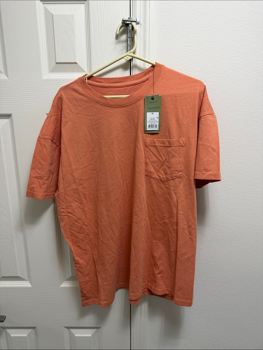 Goodfellow & Co Coral Orange Short-Sleeve Pocket Tee